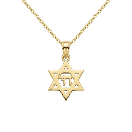 תליון מגן דוד עם חי בעיצוב אישי מזהב צהוב / לבן 14 קראט / ומכסף 925