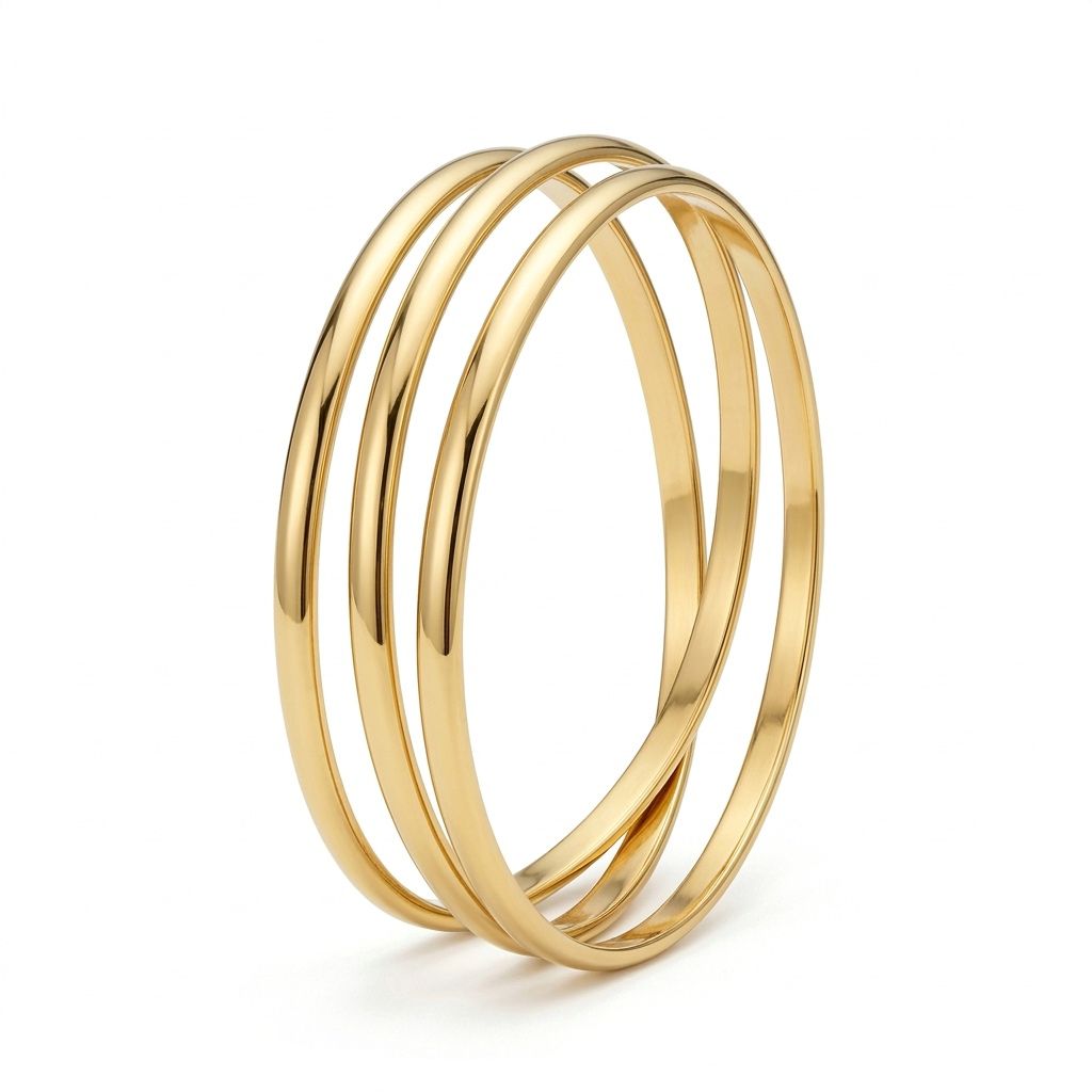 14K Gold Smooth Moroccan Hoop Bracelet SKU: ILC011