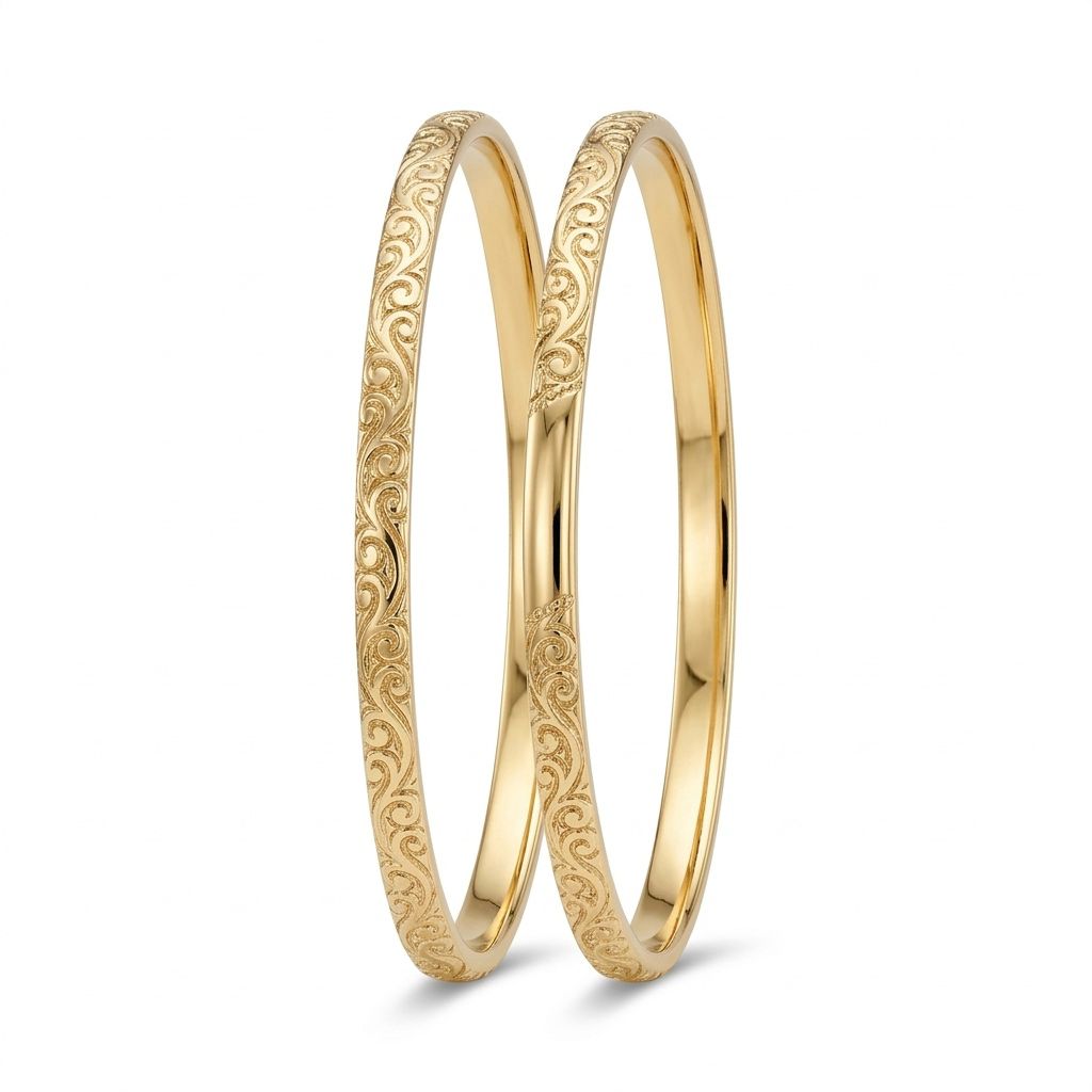 14K Gold Thin Moroccan Hoop Bracelet SKU: ILC015