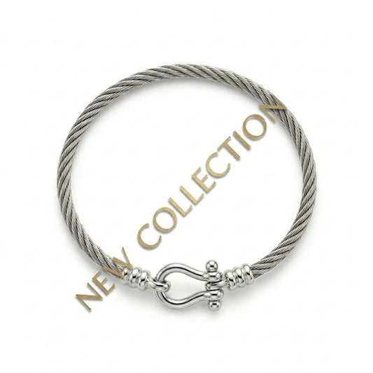 מזהב צהוב / לבן 14 קראט / ומכסף 925 Cable signature ibiza צמיד