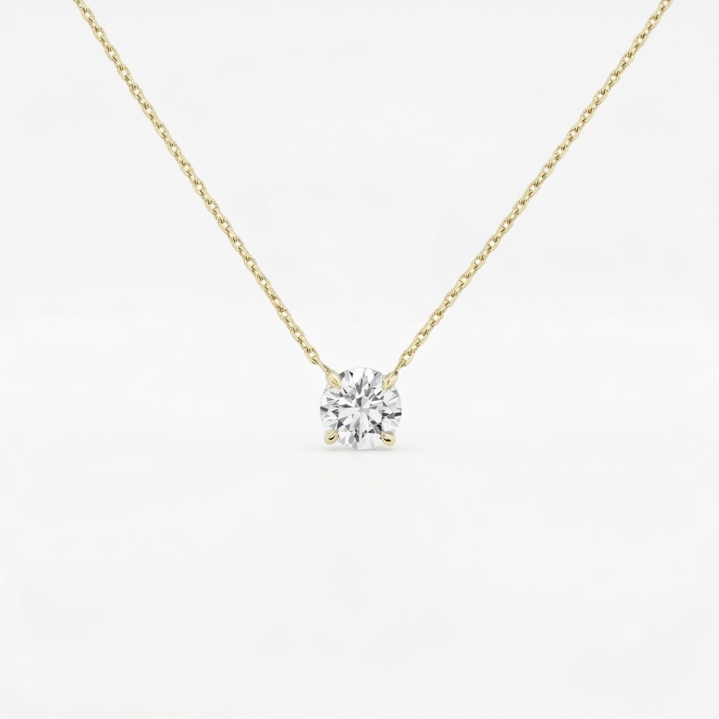 Pendentif cœur serti de diamants de laboratoire de haute qualité en or 14 carats